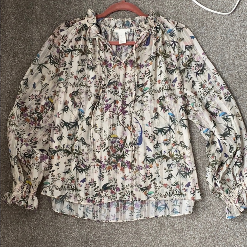 Floral sheer blouse